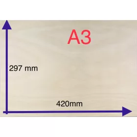   3 mm-es RÉTEGTELEN FA, A3 cm-ES MÉRET, OSZTÁLY. 2 LÉZERHEZ