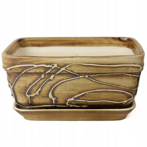  Jarmarkt virágcserép 19 cm x 13 x 10,5 cm kerámia krém, barna és bézs árnyalatok