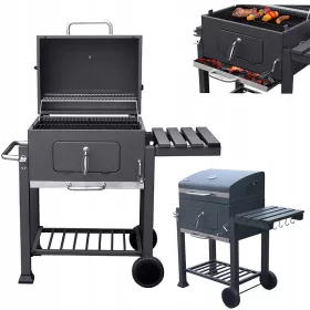   Faszenes grill - Szénkerti grill fedéllel VL01 szürke nagy