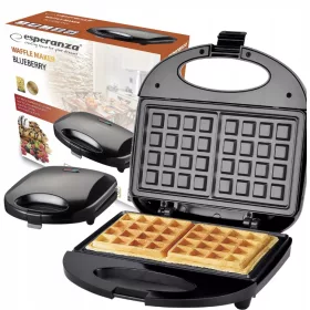 Gofrisütő - Fekete áfonya fekete 1000 W gofri