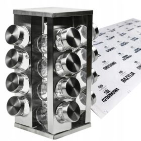   Élelmiszertartó - Forgó fűszerállvány 16 x tégely STICKERS