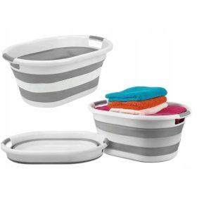   Maibang 25l-es szennyeskosár, fehér, szürke és ezüst árnyalatok