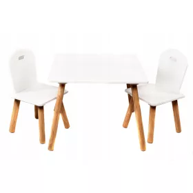  Gyermek asztal és székek - Fehér fa asztal 2. asztal székek gyermekek számára