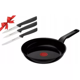   Serpenyő - Tefal Renewal Fekete hagyományos serpenyő, 24 cm, kerámia