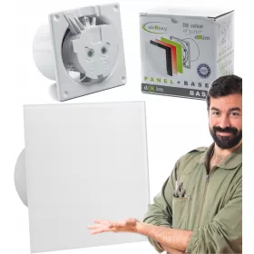   Fürdőszoba ventilátor - FÜRDŐSZOBAI VENTILÁTOR 125 FÉNYES ÜVEG HIGROSZTÁT