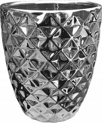  Polnix virágcserép 17 cm x 15 x 15,7 cm átmérőjű 13,5 cm kerámia szürke és ezüst árnyalatok