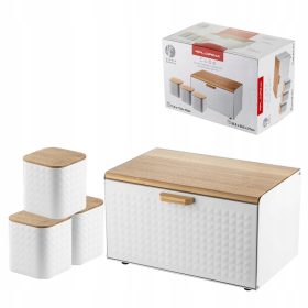   Kenyértartó doboz - Florina Cube kenyérdoboz készlet, fehér, acél