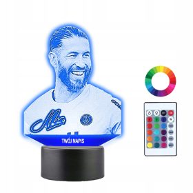   Gyermek éjszakai lámpa - 3D LED éjjeli lámpa Sergio Ramos Player Ajándék