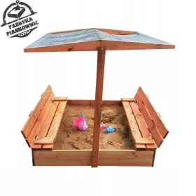 Homokozó - Zárt homokozó tetővel 120 x 120