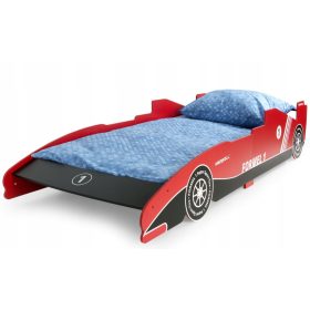   Egyszemélyes ágy gyerekeknek - F1 autó piros 200x90cm csomóágy matrac nélkül