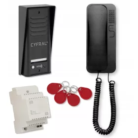   Cyfral Cosmo R1 1 családos kaputelefon, fekete, kulcstartók