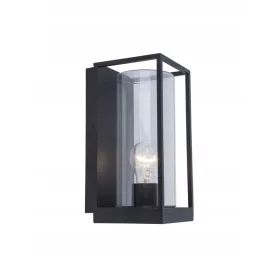   Kerti fali lámpa - Külső súrlódás LED Glass Lampshade Black Lutec