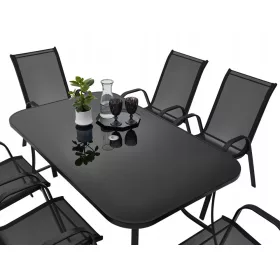   Kerti asztal, fotel - MAT-COMPANY négyszögletes fém asztal 150 x 90 x 73 cm