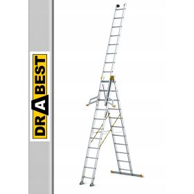 Drabest létra 8,34 m alumínium 3 x 33 150 kg-ig