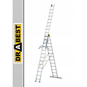Drabest létra 10,07 m alumínium 3 x 39 150 kg-ig