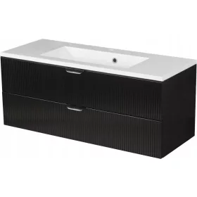  BRAVIA fekete fürdőszoba szekrény + mosdó 100