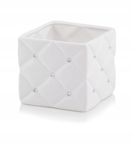  Polnix virágcserép 13 cm x 14 x 13 cm átmérőjű 14 cm kerámia fehér
