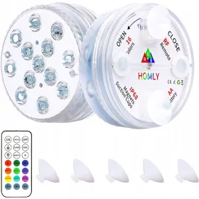   Medence világítás - 2x VÍZALATI MEDENCE LÁMPÁK LED TÁVIRÁNYÍTÓ