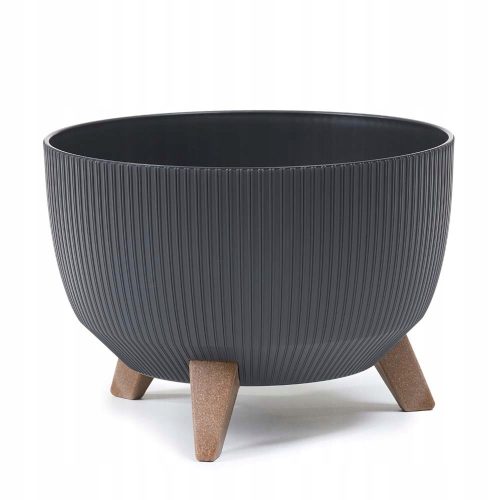  Lamellás virágcserép LA957-82 szürke 29x23 cm