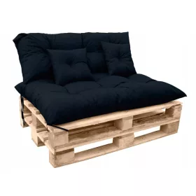   Kerti párna - Párnák készlet a raklapok fekete paletta padhoz