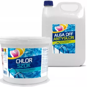   Medence kémia - Alga az Antiklon 4L + klór sokkkémiájának a medencéhez