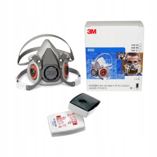 3M porálarc 6200/6300 + 2x 6035 FFP3 + 105 félálarc