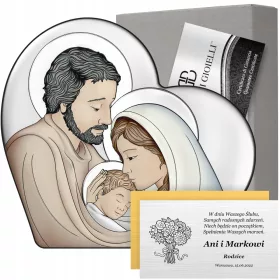    Ezüst festmény Szent Család Esküvői Keresztelő áldozás