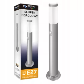  Kerek Masterled E27 világítóoszlop, 65 cm, ezüst