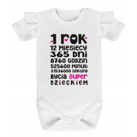   Gyermek body - Egy éves első születésnapi body - 1 ÉV felirat 365 nap