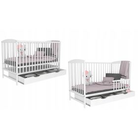  ELA fiókos ágy, fehér kanapé, 120x60