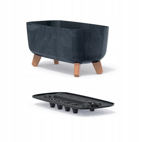 Prosperplast virágcserép 39 cm x 19,5 x 18,7 cm műanyag grafit