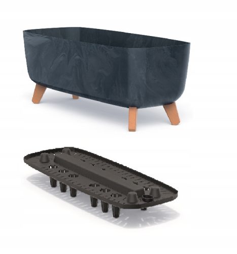 Prosperplast DGCL600E-S433 virágcserép fekete 58x24x23,5 cm