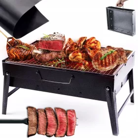   Faszenes grill - Összecsukható turisztikai grill +teflon szőnyeg