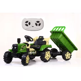   Elektromos traktor gyerekeknek - Traktor akkumulátor pótkocsijával 2xsilnik pilóta