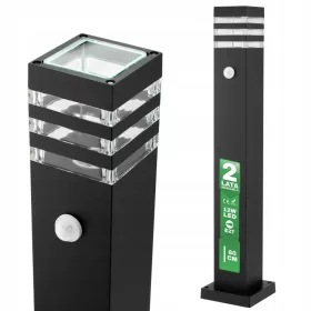   Világító poszt - Kerti lámpa 80cm E27 oszlop mozgásérzékelővel