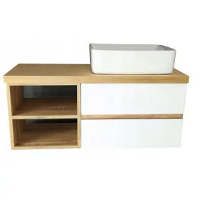    MOSÓSZETT 120 CM LAKK | TÖLGY ASZTALlap | FEHÉR LAKKOLT ELŐK