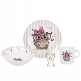   Edénykészlet, evőeszköz egy csecsemő számára - Egy gyermek ígéret, 4 -elemű bagoly