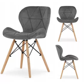   Skandináv szék kárpitozott Velor szalon Iroda étkező szürke sötét