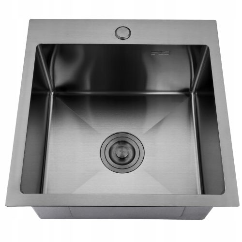 Mosogató - Acél mosogató 50x50 Fekete PVD + Szifon