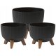  2× Lamela Roma Eco Jumper virágcserép fekete 24x15 cm + Lamela virágcserép 29 cm x 29 x 18 cm átmérője 29 cm műanyag fekete
