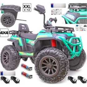   Elektromos quad gyerekeknek - Hatalmas quad ATV a 4x4 -es akkumulátorhoz egy pótkocsival