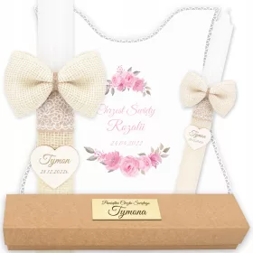  Keresztelő gyertya - Keresztelés gyertya + keresztelő Robe + doboz