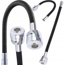   Konyhai csaptelep - Konyhai akkumulátor kifolyó flex flex fekete 3/4