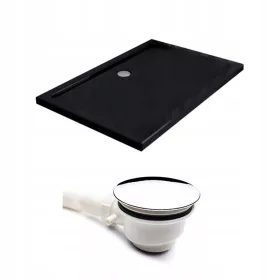   Hydrosan zuhanytálca ST03C FEKETE téglalap alakú zuhanytálca 120 x 80 cm