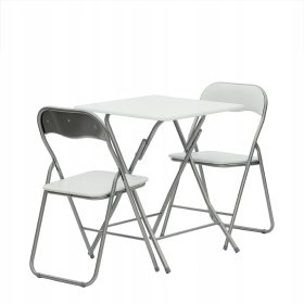   Kerti asztal, fotel - Összecsukható szék x2 + 60x60. Táblázat fehér