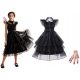 Lány jelmez - SZERDA ADDAMS COSPLAY RUHA 128/134 FOGANTYÚ