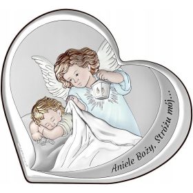   Emlékkép - Ezüst kép a keresztséghez angyal szuvenír keresztség