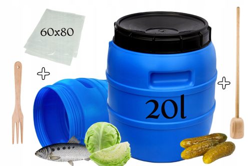  Műanyag hordó káposzta savanyításához, 20l, minősített