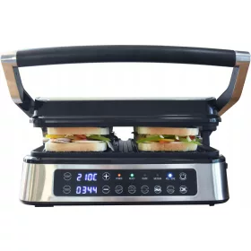    Lund 67450 összecsukható elektromos grill ezüst/szürke 2000 W