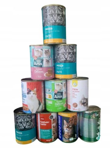 Konzerv macskáknak - Nedves macskaeledel, dobozos, 400g, ízkeverék x32 db